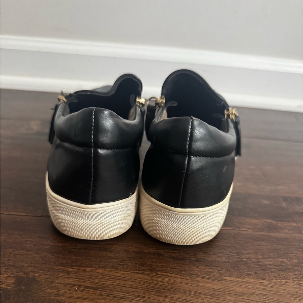 Steve Madden Women’s  Black Slip-On Sneakers with White Sole - Picture 4 of 8